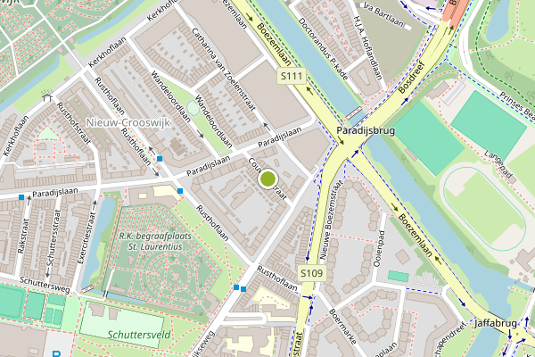 Ambulance-melding op Couwaelstraat, Rotterdam op 23 juni, kaart-overzicht