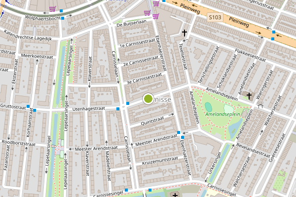 Ambulance-melding op Utenhagestraat, Rotterdam op 23 juni, kaart-overzicht