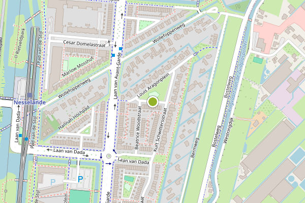 Ambulance-melding op Louis Aragonplein, Rotterdam op 23 juni, kaart-overzicht