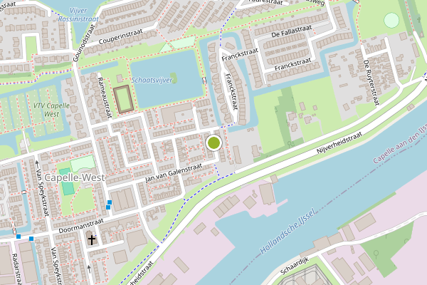 Ambulance-melding op Kortenaerstraat, Capelle aan den IJssel op 23 juni, kaart-overzicht