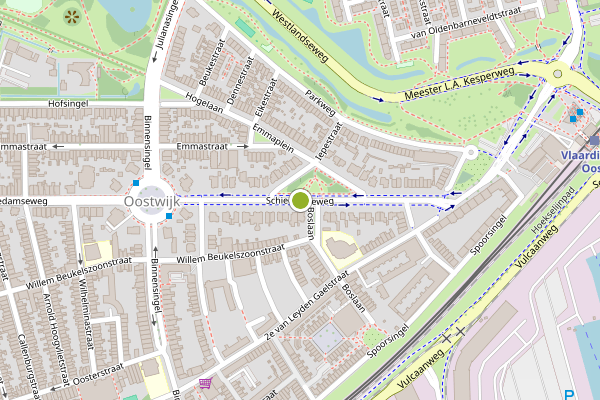 Ambulance-melding op Schiedamseweg, Vlaardingen op 23 juni, kaart-overzicht