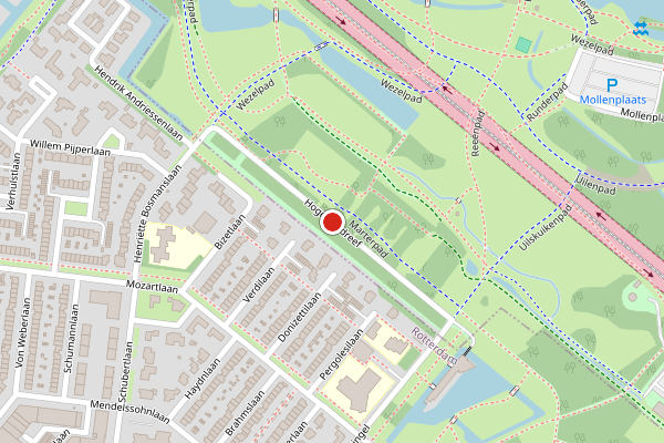 Brandweer-melding op Hogelanddreef, Bergschenhoek op 23 juni, kaart-overzicht