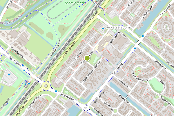 Ambulance-melding op Rietveldstraat, Bergschenhoek op 23 juni, kaart-overzicht