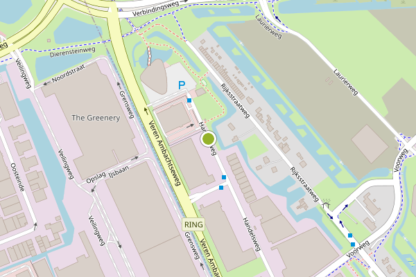 Ambulance-melding op Handelsweg, Ridderkerk op 23 juni, kaart-overzicht
