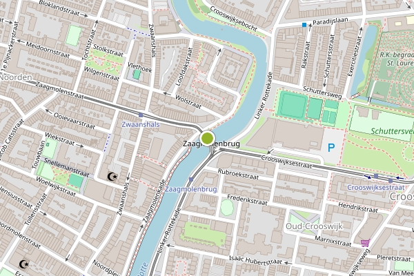 Ambulance-melding op Zaagmolenbrug, Rotterdam op 23 juni, kaart-overzicht