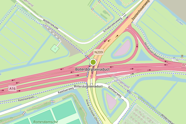 Ambulance-melding op Zestienhovenweg, Rotterdam op 6 mei, kaart-overzicht