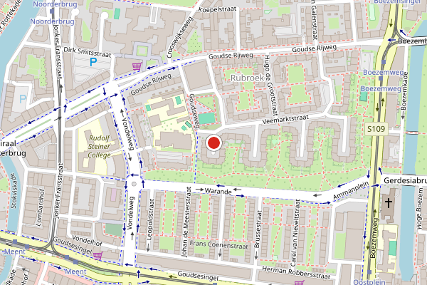 Brandweer-melding op Jan Prinshof, Rotterdam op 23 juni, kaart-overzicht