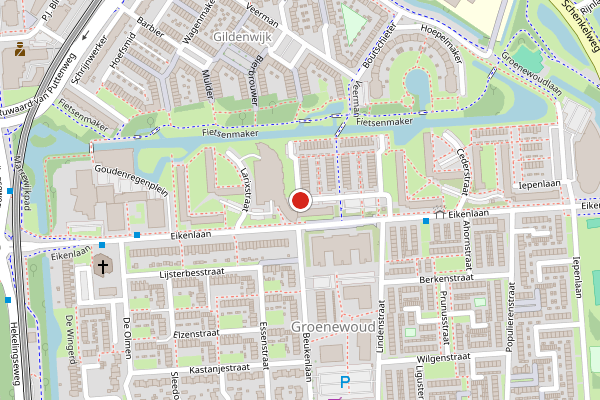 Brandweer-melding op Plataanstraat, Spijkenisse op 24 juni, kaart-overzicht