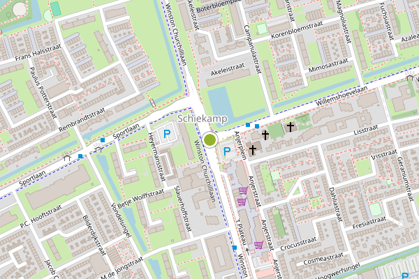 Ambulance-melding op Willemshoevelaan, Spijkenisse op 23 juni, kaart-overzicht