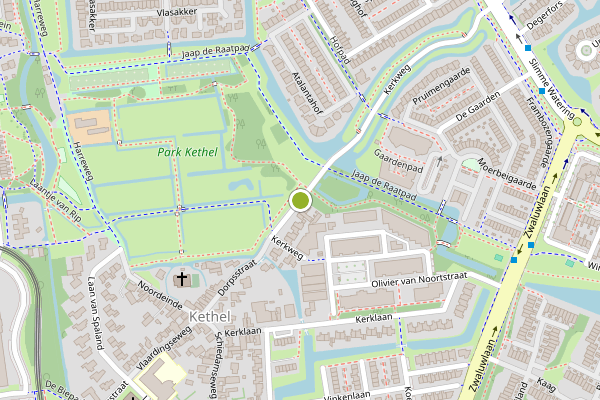 Ambulance + Brandweer + Politie samen ter plaatse op Kerkweg, Schiedam op 24 juni, kaart-overzicht nieuws-bericht