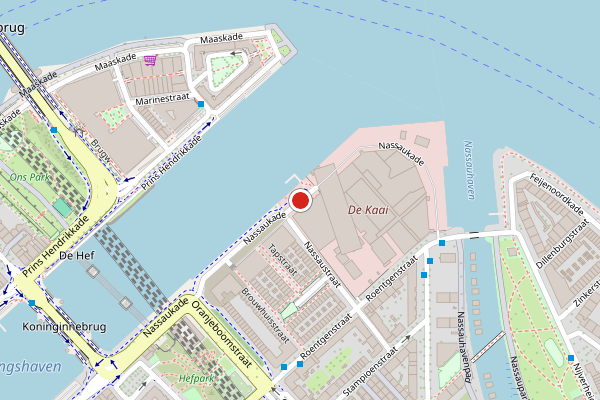 Brandweer-melding op Nassaukade, Rotterdam op 6 mei, kaart-overzicht