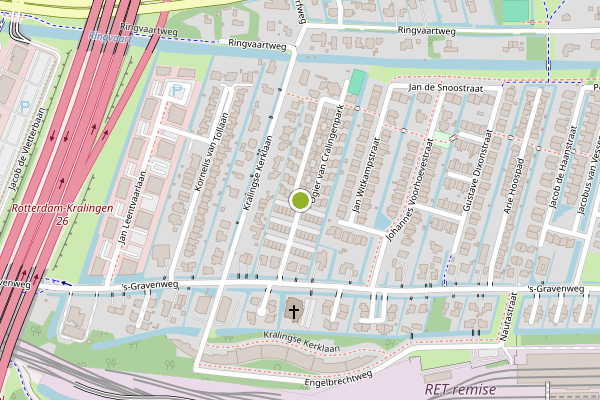 Ambulance-melding op Ogier van Cralingenpark, Rotterdam op 24 juni, kaart-overzicht