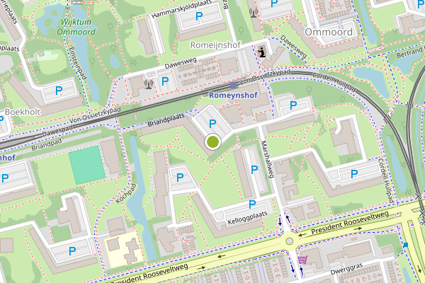 Ambulance-melding op Briandplaats, Rotterdam op 24 juni, kaart-overzicht