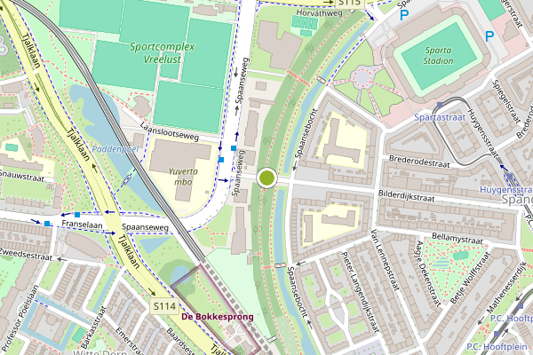 Ambulance-melding op Bilderdijkstraat, Rotterdam op 24 juni, kaart-overzicht