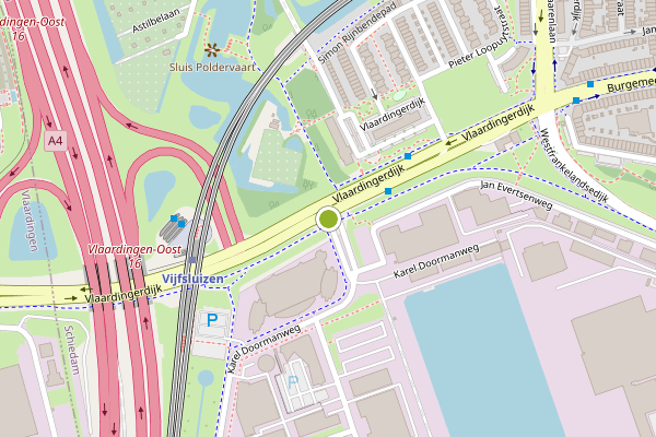 Ambulance-melding op Karel Doormanweg, Schiedam op 6 mei, kaart-overzicht