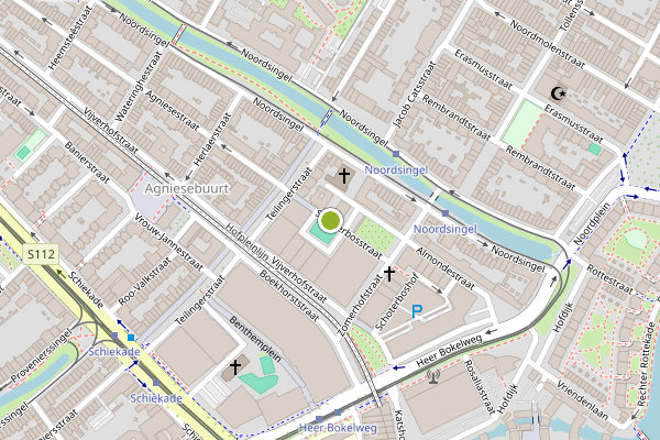 Ambulance-melding op Schoterbosstraat, Rotterdam op 24 juni, kaart-overzicht