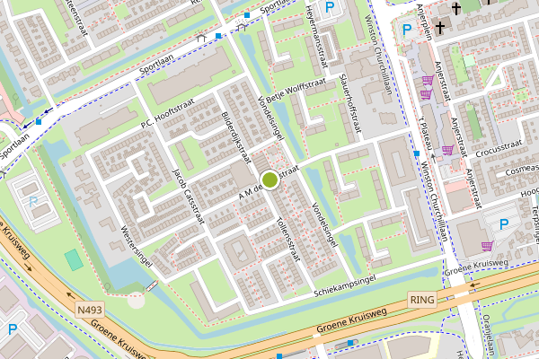 Ambulance-melding op A.M. de Jongstraat, Spijkenisse op 24 juni, kaart-overzicht