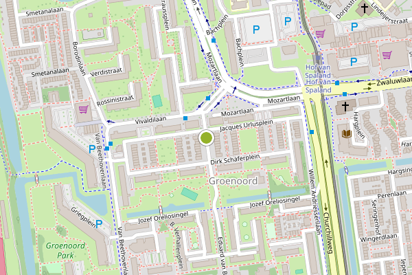 Ambulance-melding op Eduard van Beinumlaan, Schiedam op 24 juni, kaart-overzicht