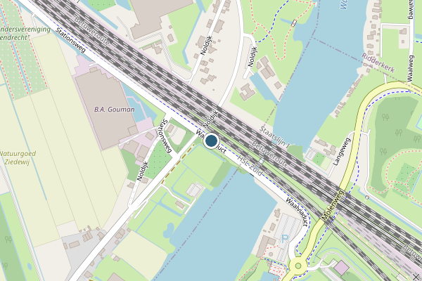 Politie-melding op Waalviaduct, Barendrecht op 24 juni, kaart-overzicht