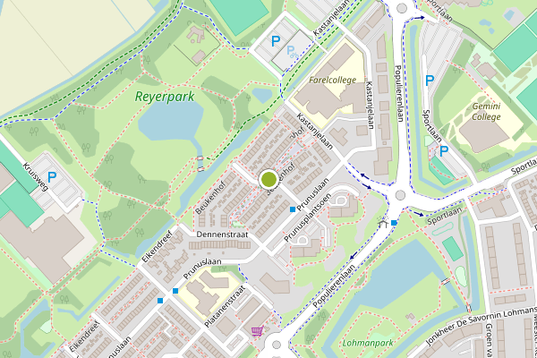 Ambulance-melding op Beukenhof, Ridderkerk op 5 mei, kaart-overzicht