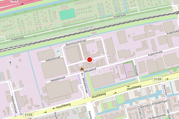 Brandweer-melding op Metaalhof, Rotterdam op 24 juni, kaart-overzicht