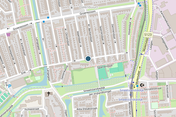 Politie-melding op Enk, Rotterdam op 24 juni, kaart-overzicht