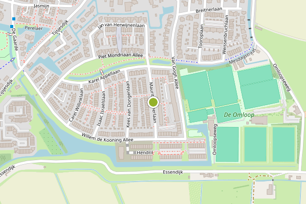 Ambulance-melding op Maurits Escherlaan, Rhoon op 24 juni, kaart-overzicht