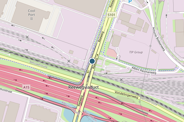 Politie-melding op Reeweg, Rotterdam op 24 juni, kaart-overzicht