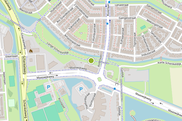 Ambulance-melding op Lange Schenkeldijk, Spijkenisse op 25 juni, kaart-overzicht