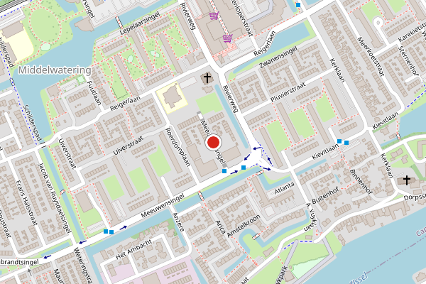 Brandweer-melding op Meeuwensingel, Capelle aan den IJssel op 24 juni, kaart-overzicht