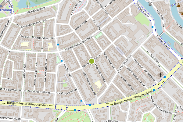 Ambulance-melding op Van Beverenstraat, Schiedam op 25 juni, kaart-overzicht