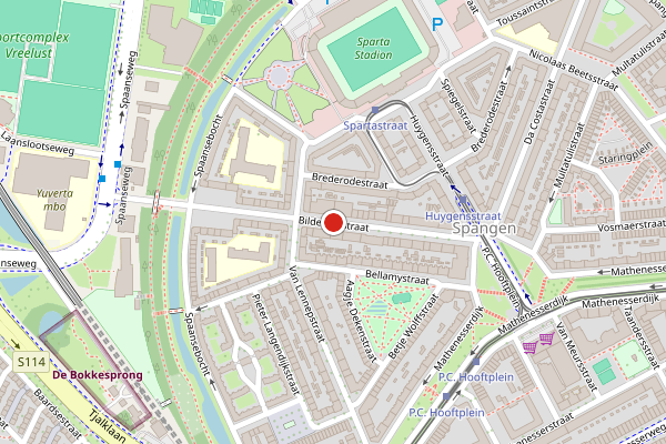Brandweer-melding op Bilderdijkstraat, Rotterdam op 25 juni, kaart-overzicht