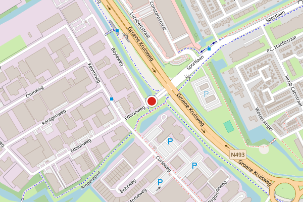 Brandweer-melding op Edisonweg, Spijkenisse op 25 juni, kaart-overzicht
