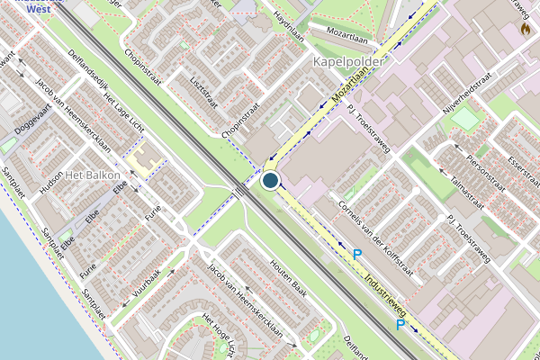 Politie-melding op Industrieweg, Maassluis op 25 juni, kaart-overzicht
