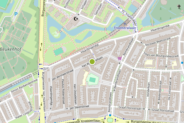 Ambulance-melding op Van Ruijsdaellaan, Schiedam op 25 juni, kaart-overzicht