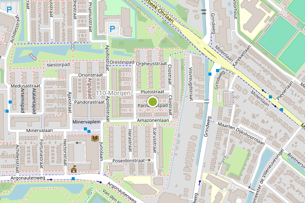 Ambulance-melding op Parnassuspad, Rotterdam op 25 juni, kaart-overzicht