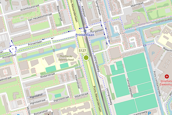 Ambulance-melding op Prins Alexanderlaan, Rotterdam op 25 juni, kaart-overzicht
