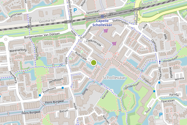 Ambulance-melding op Rodinrade, Capelle aan den IJssel op 25 juni, kaart-overzicht