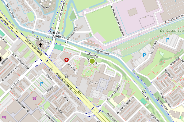 Ambulance-melding op De Vloot, Maassluis op 25 juni, kaart-overzicht