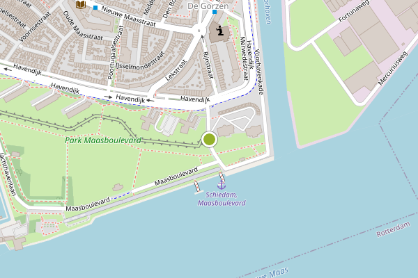 Ambulance-melding op Maasboulevard, Schiedam op 25 juni, kaart-overzicht