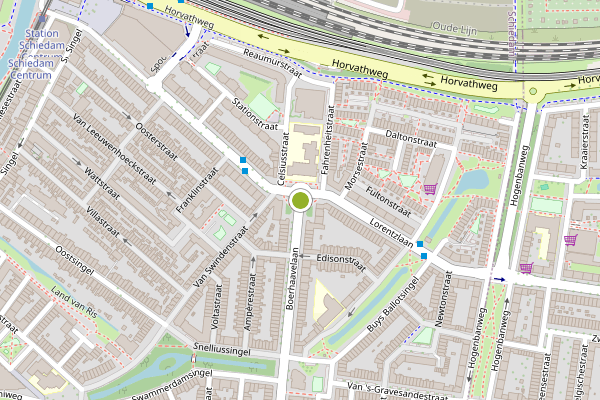 Ambulance-melding op Lorentzplein, Schiedam op 25 juni, kaart-overzicht