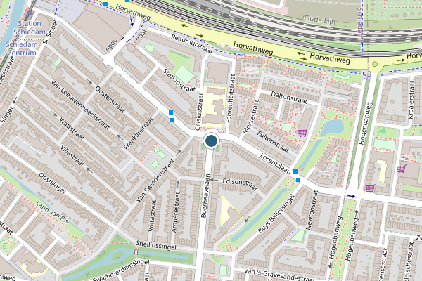 Politie-melding op Lorentzplein, Schiedam op 25 juni, kaart-overzicht