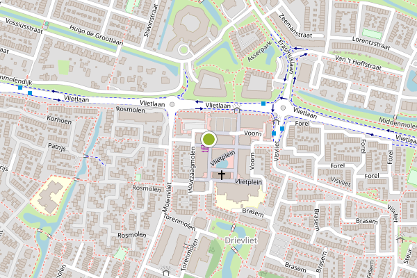 Ambulance-melding op Vlietplein, Ridderkerk op 25 juni, kaart-overzicht