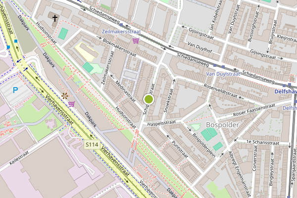 Ambulance-melding op Schippersstraat, Rotterdam op 25 juni, kaart-overzicht