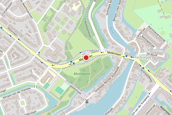 Brandweer-melding op Molenlaan, Rotterdam op 25 juni, kaart-overzicht