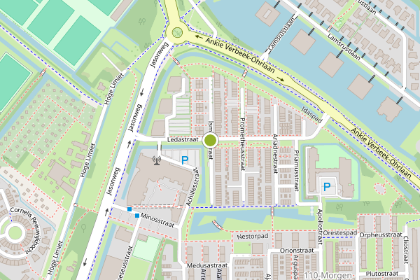Ambulance-melding op Ismenestraat, Rotterdam op 26 juni, kaart-overzicht