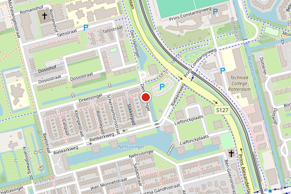Brandweer-melding op Den Uylsingel, Rotterdam op 26 juni, kaart-overzicht