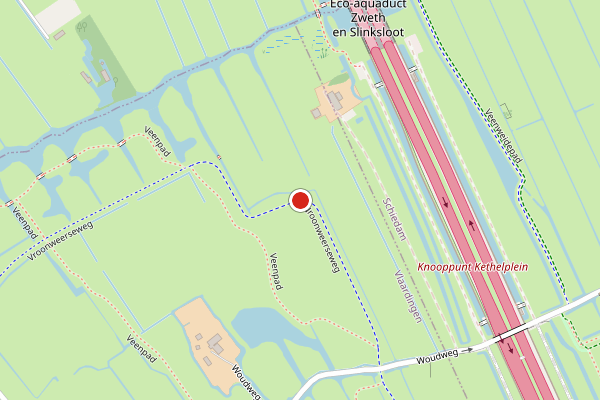 Brandweer-melding op Vroonweerseweg, Vlaardingen op 27 juni, kaart-overzicht