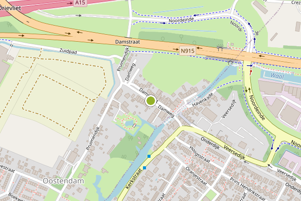 Ambulance-melding op Damweg, Ridderkerk op 26 juni, kaart-overzicht