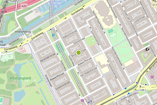 Ambulance-melding op Bisschopstraat, Rotterdam op 27 juni, kaart-overzicht